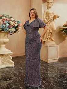 seomiscky 大碼晚宴禮服裙（重工款） - 紫色 - 查看 7