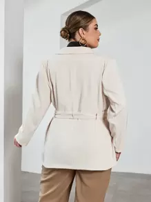 SHEIN Privé Plus Blazer Col À Revers Ceinturé