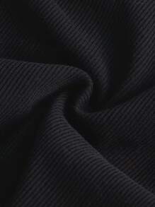 SHEIN EZwear Drawstring Side Asymmetrical Hem Tank Dress - Black - View 5