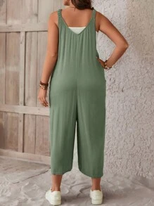 SHEIN LUNE Plus Combinaison Sans Manches À Bouton (Sans Top Bandeau)