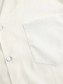 男士素色口袋貼布襯衫 - 白色 - 查看 5