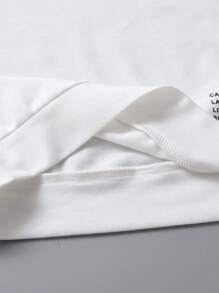 SHEIN 男小童字母圖案運動衫無項鏈 - 白色 - 查看 5