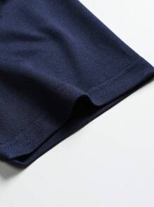 Manfinity Homme Men Crown Print Polo Shirt - Navy Blue - View 5