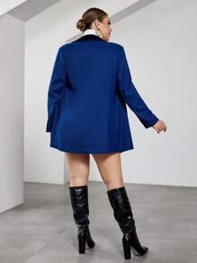SHEIN Privé Hơn In Houndstooth Khăn quàng Đôi ngực Áo vest - Nhiều màu - Xem 2
