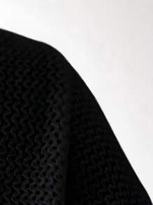 Chiquease 纯色落肩短款针织套头衫，适合秋冬季穿着 - 黑色 - 查看 8