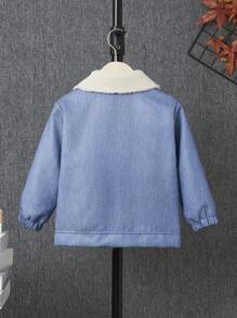 SHEIN Chàng trai trẻ Hai âm Túi có nắp Lót nhiệt Vải to sợi Áo khoác Không có áo len - Nhiều màu - Xem 2