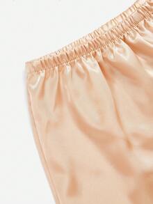 3pcs Chất rắn Xa ten Cami ngọn & 3pcs Quần short Bộ PJ - Nhiều màu - Xem 5