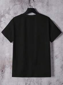 Men Mountain Print Tee - Black - View 2