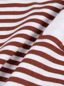 Young Boy Striped Pattern Pocket Patched Sweater