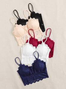 5pack Floral Lace Longline Bra Lingerie - Multicolor - View 4