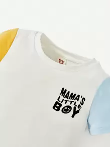 Cozy Pixies Baby Boy Letter Graphic Colorblock Tee - Multicolor - View 4