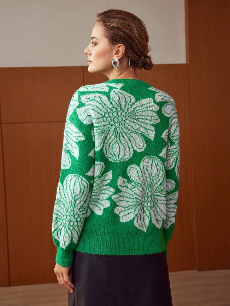 MOTF WOOL-BLEND FLORAL SWEATER