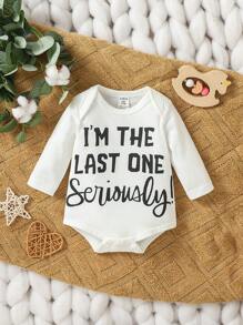 SHEIN Baby Girl Slogan Graphic Bodysuit