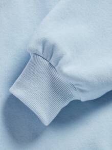 Áo nỉ dài tay in hình hoạt hình cho bé gái, thích hợp cho mùa thu và mùa đông. - Màu xanh nhạt - Xem 4