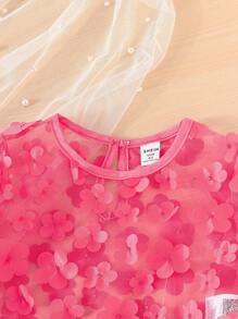 SHEIN Cô Gái Trẻ Đồ trang trí hoa Lưới Áo & Váy Dây - Nhiều màu - Xem 6