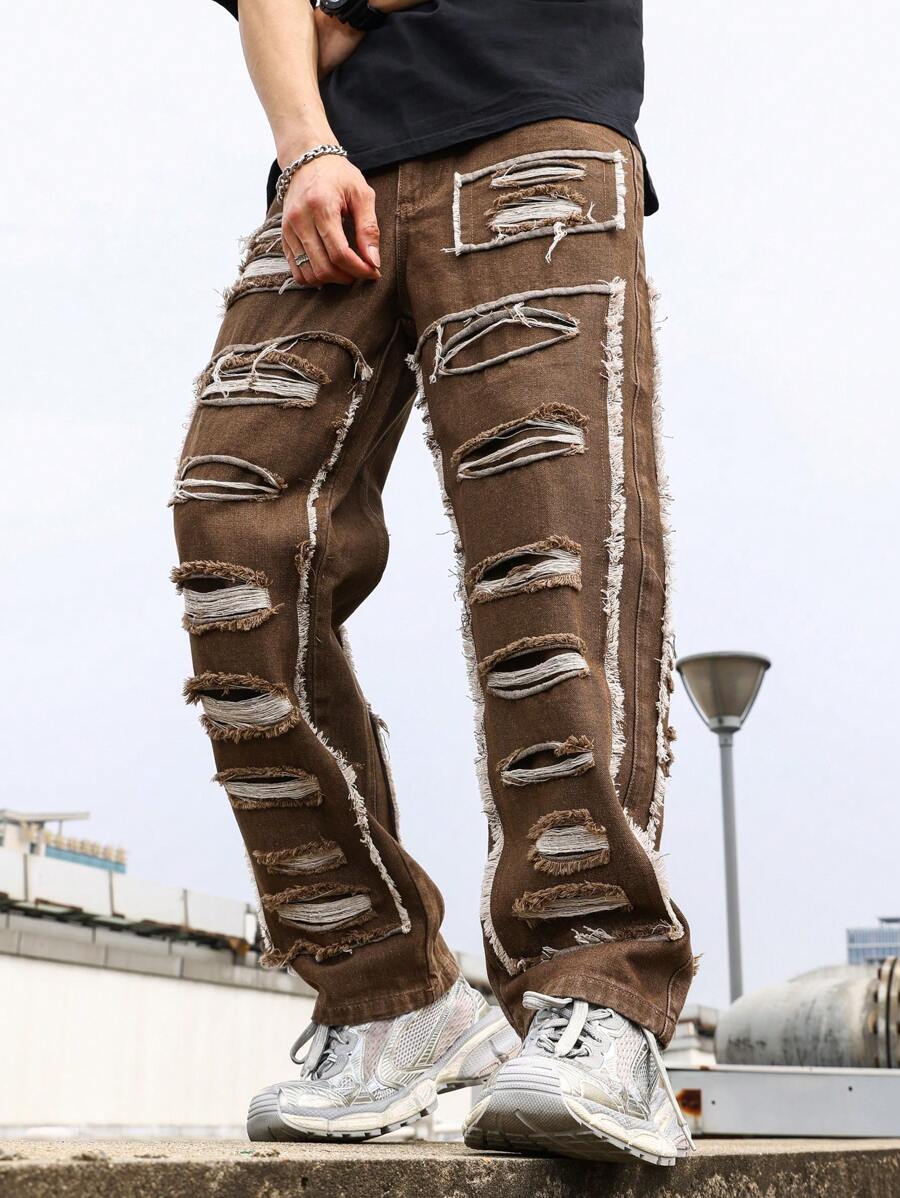 Manfinity Roghcode Jean Pria - Coffee Brown - View 1