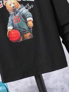 SHEIN Áo thun Con Trai - màu đen - Xem 6