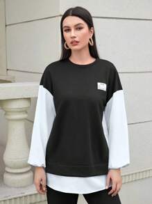 Mulvari Påsydd Detalj Nedhasade aclar 2-i-1 Sweatshirt & Byxor - Svart och Vitt - Visa 4