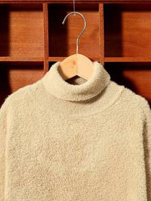 SHEIN Tween Boy Solid Turtleneck Sweater