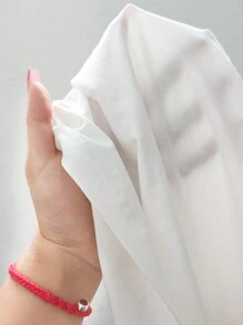 SHEIN Unity 字母圖案落肩T恤 - 白色 - 查看 7