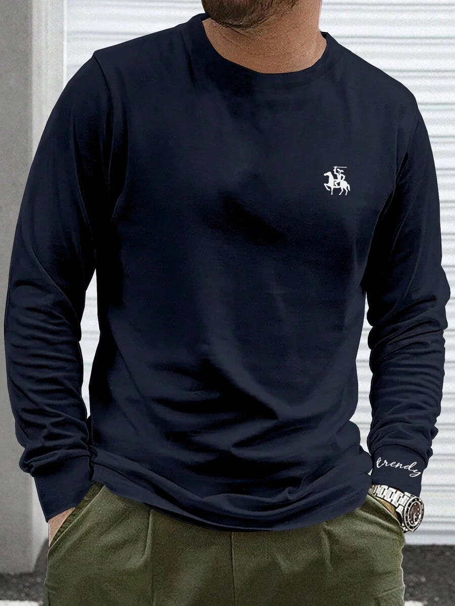 Manfinity Homme Men Animal Print Drop Shoulder Tee - Blue - View 1