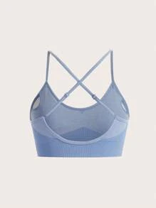 SHEIN Yoga Basic 3入組露背交叉運動型胸罩 - 彩色 - 查看 5