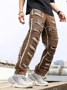 Manfinity Roghcode Jean Pria - Coffee Brown - View 7