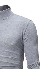 Manfinity Homme Nam Cổ giả Áo phông trơn - Màu Xám nhạt - Xem 4