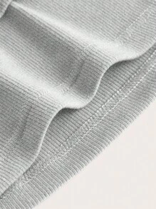 SHEIN ICON Women Strapless Solid Color Fashion Knitted Top - Light Grey - View 3