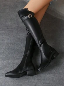 Đúng mốt Giày ống - màu đen - Xem 1