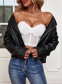 SHEIN Unity Lá sen tỉa Ống ngọn - trắng - Xem 3