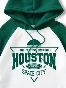 Manfinity Dauomo Nam Đồ họa Chữ cái Túi kangaroo Dây rút Áo hoodie ấm áp - trắng - Xem 3