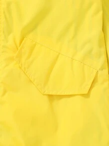 Cute Boy 3d Cartoon Pattern Hooded Waterproof Jacket, Soft & Comfortable - Yellow - View 3