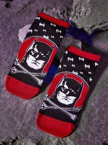 BATMAN X SHEIN 2pairs Cartoon Bat Pattern Women's Short Socks - Multicolor - View 6