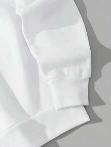 男士加小熊和字母圖案衛衣 - 白色 - 查看 5