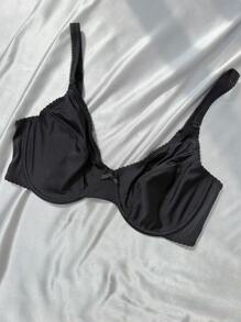 Casual Plus Size Plain Knitted Fabric Bra Set With Slight Stretch For Women Multicolored Comfort - Multicolor - View 4