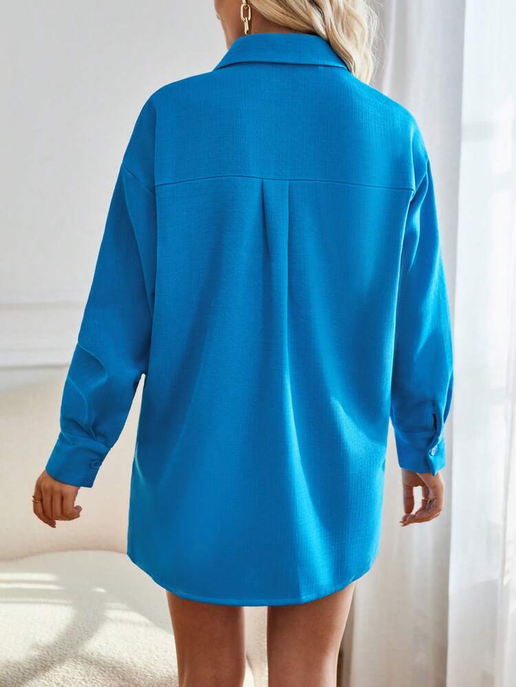 Solid Tube Top & Skirt & Drop Shoulder Shirt Fall Cloth For Women