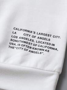 SHEIN 男小童字母圖案運動衫無項鏈 - 白色 - 查看 4