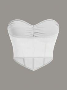 SHEIN ICON Top tubo crop fruncido bustier bajo pañuelo fruncido bustier