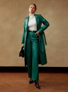 MOTF PREMIUM ÁO KHOÁC DA DA DÂY THÉP - Màu xanh lá cây đậm - Xem 7