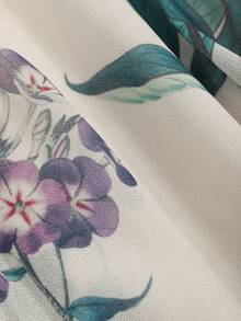 DAZY Floral Print Drop Shoulder Shirt - White - View 8