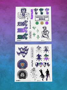 Harley Quinn | ROMWE 2sheets Letter Figure Graphic Tattoo Sticker - Multicolor - View 1