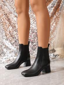 Của phụ nữ Gót chân trung bình Giày bốt ngắn , đàn hồi Thiết kế , Đúng mốt & Đơn giản Mặc hàng ngày - màu nâu - Xem 6