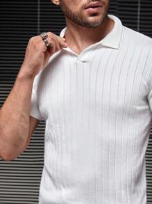 GENTILAND Men Solid Ribbed Knit Top