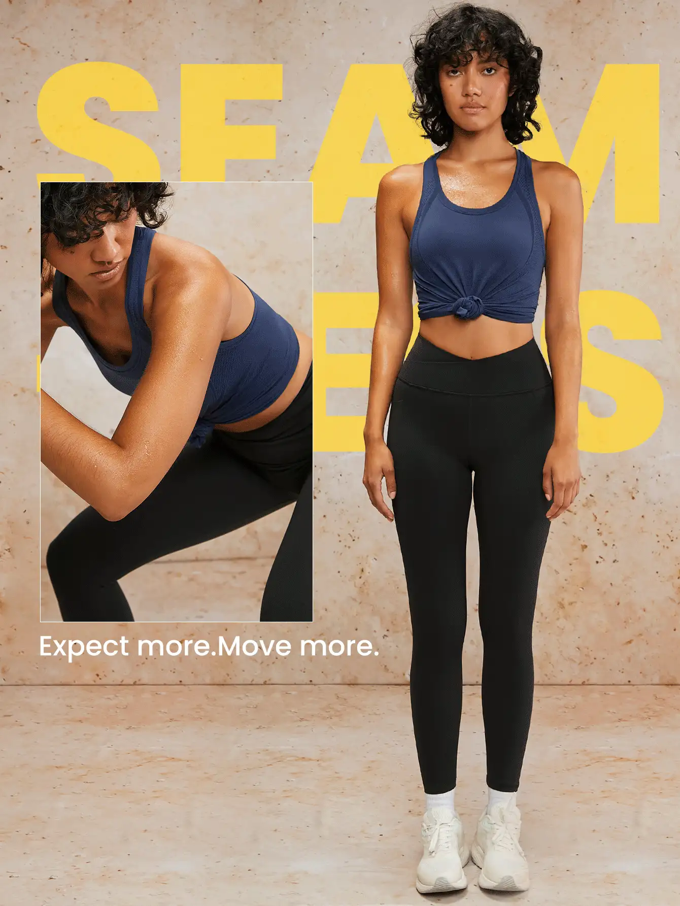 GLOWMODE 無縫賽車背心,臀部長度,透氣輕巧,運動健身時具有排汗、抗菌功能 - 藏蓝色 - 查看 9