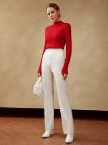 MOTF PREMIUM 100% PURE WOOL MOCK-NECK SWEATER