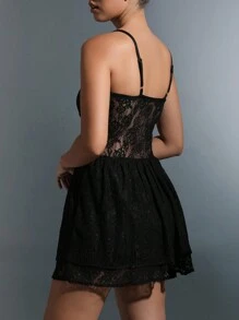 SHEIN Unity 前繫帶吊帶洋裝 - 黑色 - 查看 2