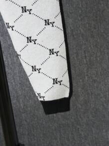 SHEIN Young Boy Letter Graphic Contrast Trim Knit Pants