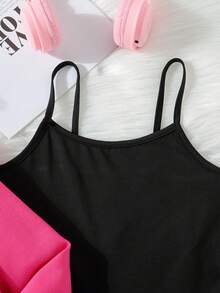 SHEIN Tween Girl Car & Letter Graphic Cami Pullover & Cami Jumpsuit - Multicolor - View 7