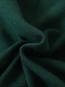 SHEIN 女大童聖誕圖案高領落肩毛衣 - 墨綠色 - 查看 5